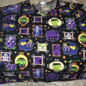 Halloween scrub top